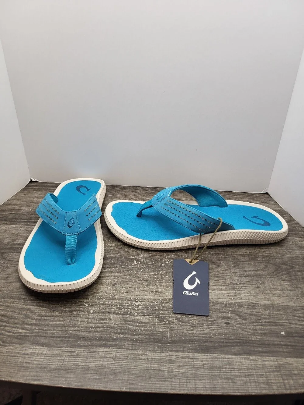 OluKai Ulele Water Ready Beach Sandals Tropic Blue Comfort Men's Size 13 New